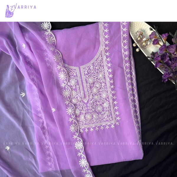 Elegant Purple Unstitched Punjabi Suit